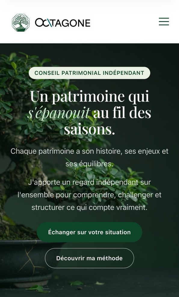 Site d'image de marque du fondateur d'Octagone